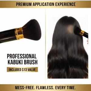 Organic Dry Shampoo for Dark Hair | Natural Powder with Kabuki Brush