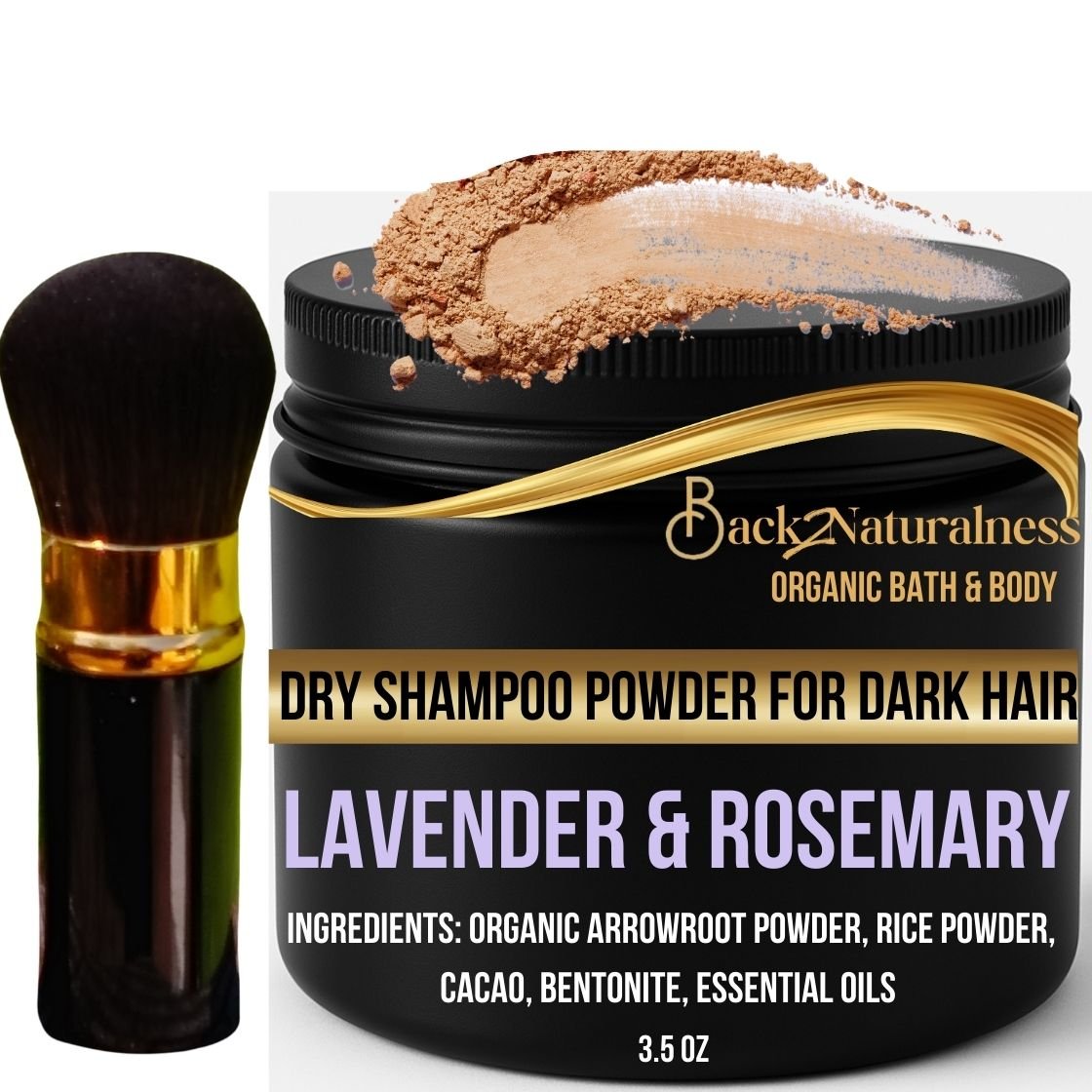 Back2naturalness lavender and Rosemary dry shampoo powder for dark hair